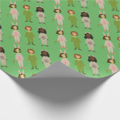 Cute meiden pajama vrienden thema cadeaupapier (Hoek)