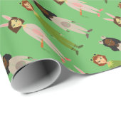 Cute meiden pajama vrienden thema cadeaupapier (Rol Hoek)