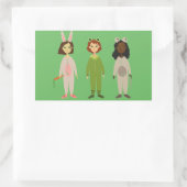Cute meiden pajama vrienden thema rechthoekige sticker (Tas)