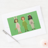 Cute meiden pajama vrienden thema rechthoekige sticker (Envelop)