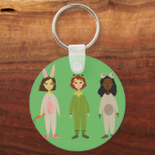 Cute meiden pajama vrienden thema sleutelhanger (Voorkant)