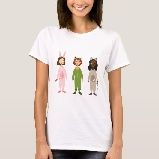 Cute meiden pajama vrienden thema t-shirt (Voorkant)