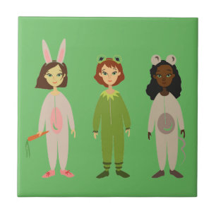 Cute meiden pajama vrienden thema tegeltje