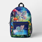 Cute meiden unicorn voegen naam toe bedrukte rugzak (Voorkant)