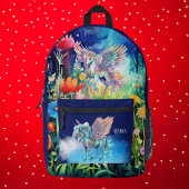 Cute meiden unicorn voegen naam toe bedrukte rugzak