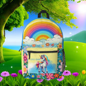 Cute meiden unicorn voegen naam toe bedrukte rugzak