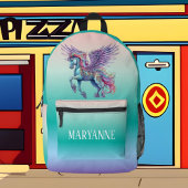 Cute meiden unicorn voegen naam toe bedrukte rugzak