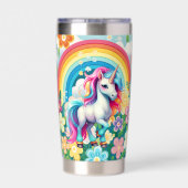 Cute meiden unicorn voegen naam toe geïsoleerde drinkbeker (Achterkant)