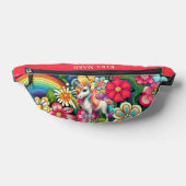 Cute meiden unicorn voegen naam toe heuptasje (Liggend)