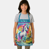 Cute meiden unicorn voegen naam toe schort (Insitu)