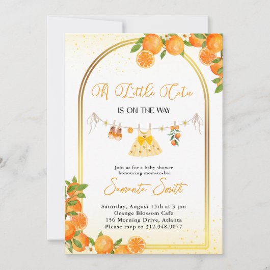 Cute Meisje Baby Shower Kaart (Voorkant)