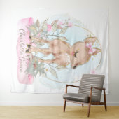 Cute Meisje Klein Herten Baby Shower Achtergrond Wandkleed (In Situ (horizontaal))