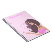 Cute meisje met vlinders Notitieboek (Rechterzijde)