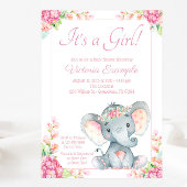Cute Meisje Olifant Baby Shower Kaart