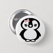 Cute Meisje Pinguïn Ronde Button 5,7 Cm (Voorkant /achterkant)