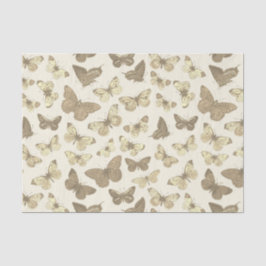 Cute Meisjesachtig Beige Vlinder Patroon Tissuepapier