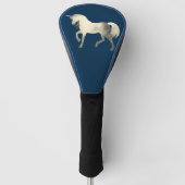 Cute Meisjesachtig & Chic Zilveren Folie Eenhoorn  Golfheadcover (Voorkant)