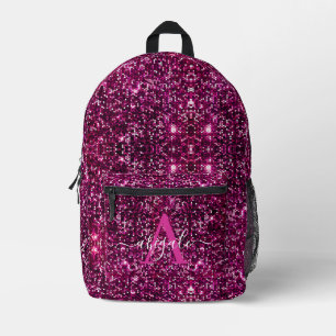 Cute Meisjesachtig Heet Roze Glitter Lovertjes Geb Bedrukte Rugzak