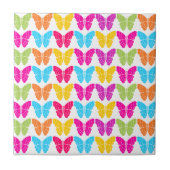 Cute Meisjesachtig Levendig Regenboog Vlinderpatro Tegeltje (Voorkant)