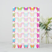 Cute Meisjesachtig Multikleur Regenboog Vlinder Pa Briefpapier (Staand voorkant)