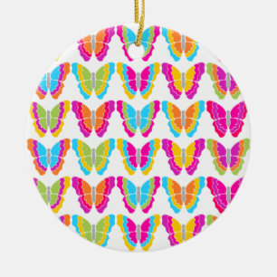 Cute Meisjesachtig Multikleur Regenboog Vlinder Pa Keramisch Ornament