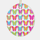 Cute Meisjesachtig Multikleur Regenboog Vlinder Pa Keramisch Ornament (Links)