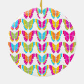 Cute Meisjesachtig Multikleur Regenboog Vlinder Pa Keramisch Ornament (Achterkant)