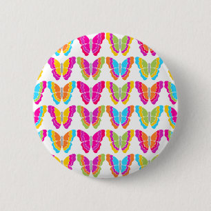 Cute Meisjesachtig Multikleur Regenboog Vlinder Pa Ronde Button 5,7 Cm