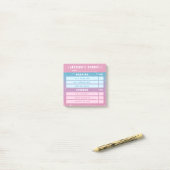 Cute Meisjesachtig Roze Blauwe Glitters Dagelijkse Post-it® Notes (Op bureau)