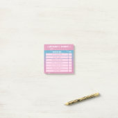 Cute Meisjesachtig Roze Glitter Kinderen Ochtendta Post-it® Notes (Op bureau)