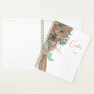 Cute Meisjesachtige Aquarel Illustratie Planner