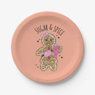 Cute meisjesachtige gemberkoek borden papieren bordje