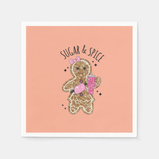 Cute meisjesachtige gemberkoek borden servet