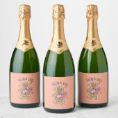 Cute meisjesachtige gemberkoek borden sparkling wijnetiket (Flessen)