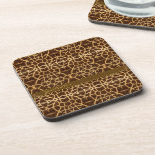 Cute Meisjesachtige Giraffe Patroon Dierenprint & Bier Onderzetter