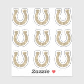 Cute Meisjesachtige Glam Gouden Glitter Hoefijzer  Sticker (Vel)