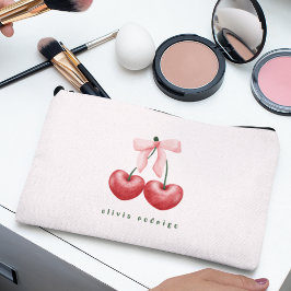 Cute Meisjesachtige Rode & Blush Roze Kersen Hart  Etui