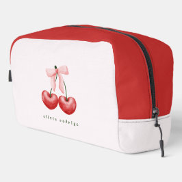 Cute Meisjesachtige Rode & Blush Roze Kersen Hart  Toilettasje