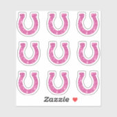Cute Meisjesachtige Roze Glitter Hoefijzer Set Sticker (Vel)