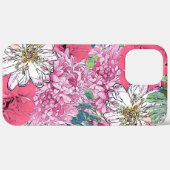Cute Meisjesachtige Roze & Groene Bloem Illustrati Case-Mate iPhone Case (Achterkant / Rechts)