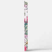 Cute Meisjesachtige Roze & Groene Bloem Illustrati Case-Mate iPhone Case (Achterkant / Links)