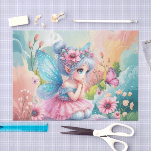 Cute meisjeskamer fee decoupage tissuepapier (Craft)