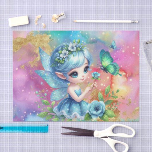 Cute meisjeskamer feeën decoupage  tissuepapier (Craft)