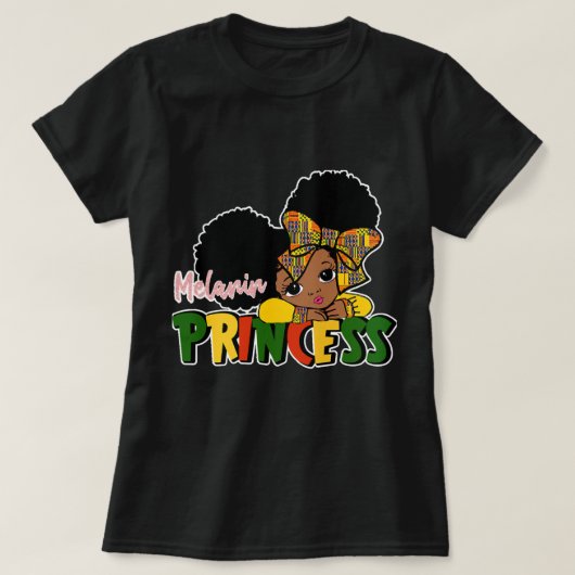 Cute Melanin Princess Black History T-shirt (Design voorkant)