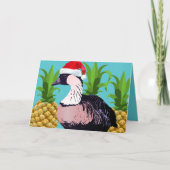 Cute Mele Kalikimaka Hawaiian Nene Goose Pineapple Feestdagen Kaart (Voorkant)
