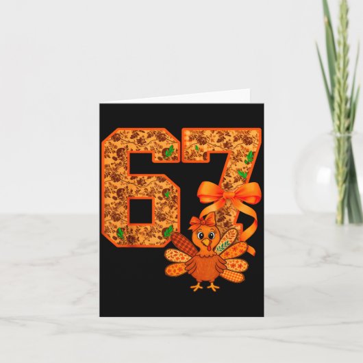 Cute Meme 67 Coquette Bow Turkey Thanksgiving Aest Kaart (Voorkant)