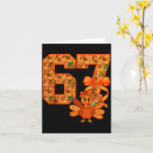 Cute Meme 67 Coquette Bow Turkey Thanksgiving Aest Kaart (Gele Bloem)