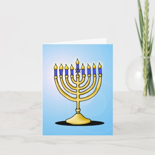 Cute Menorah Hanukkah Kaart (Voorkant)
