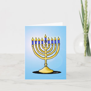 Cute Menorah Hanukkah Kaart