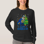 Cute Menorasaurus Rex Dinosaur Tree Christmas Happ T-shirt (Voorkant)